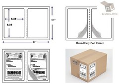 200 Quality Perforated Round Corner Shipping Labels 2 Per Sheet 8.5″ x 5.5″