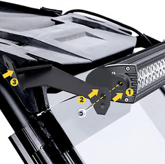 32″ 180W Curved LED Light Bar Spot/Flood Combo Beam W/Wiring Kit & below Roof Mo
