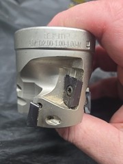 ISCAR 2″ Indexable Face Mill SM D2.00-1.00-1.00-M 1″ Bore 4 Insert Used.