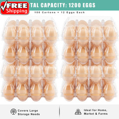 100 Packs Egg Cartons Cheap Bulk，Plastic for 12 Eggs, Clear Egg Cartons 3 * 4 Gr