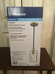 Westinghouse Lighting 6371400, Antique Brass Finish with Clear Textured Glass…