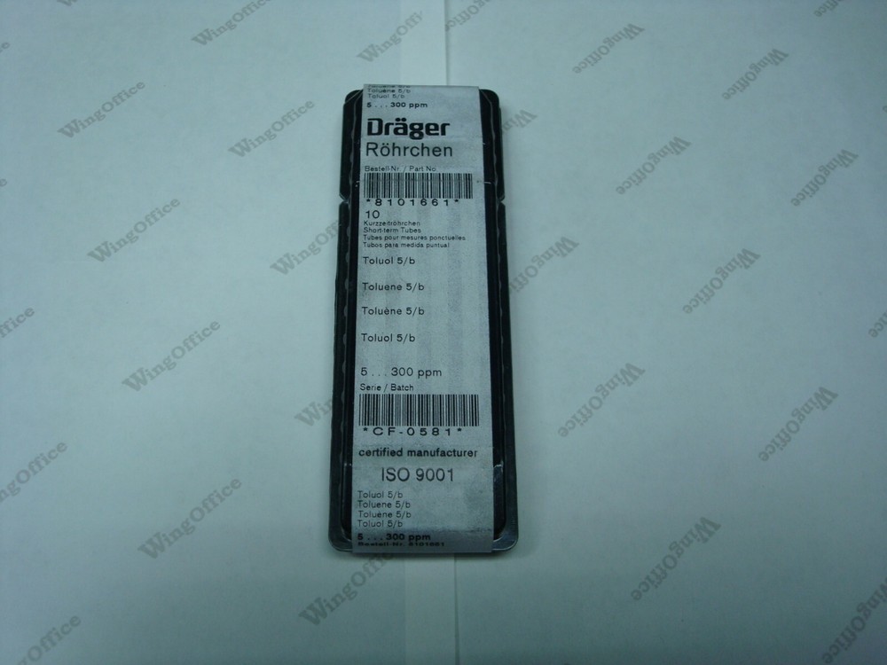 Dräger 8101661 Tube Toluene 5/B 5-300 ppm Pack of 10 NIB