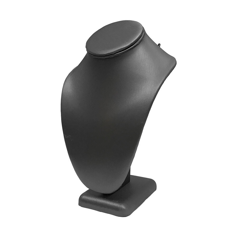 Slate Gray Leatherette Necklace Stand 10-1/2”H Display Fixture Retail Store