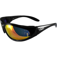 2 Pairs Global Vision Hercules Plus Black Sunglasses Red Mirror + Clear Lenses