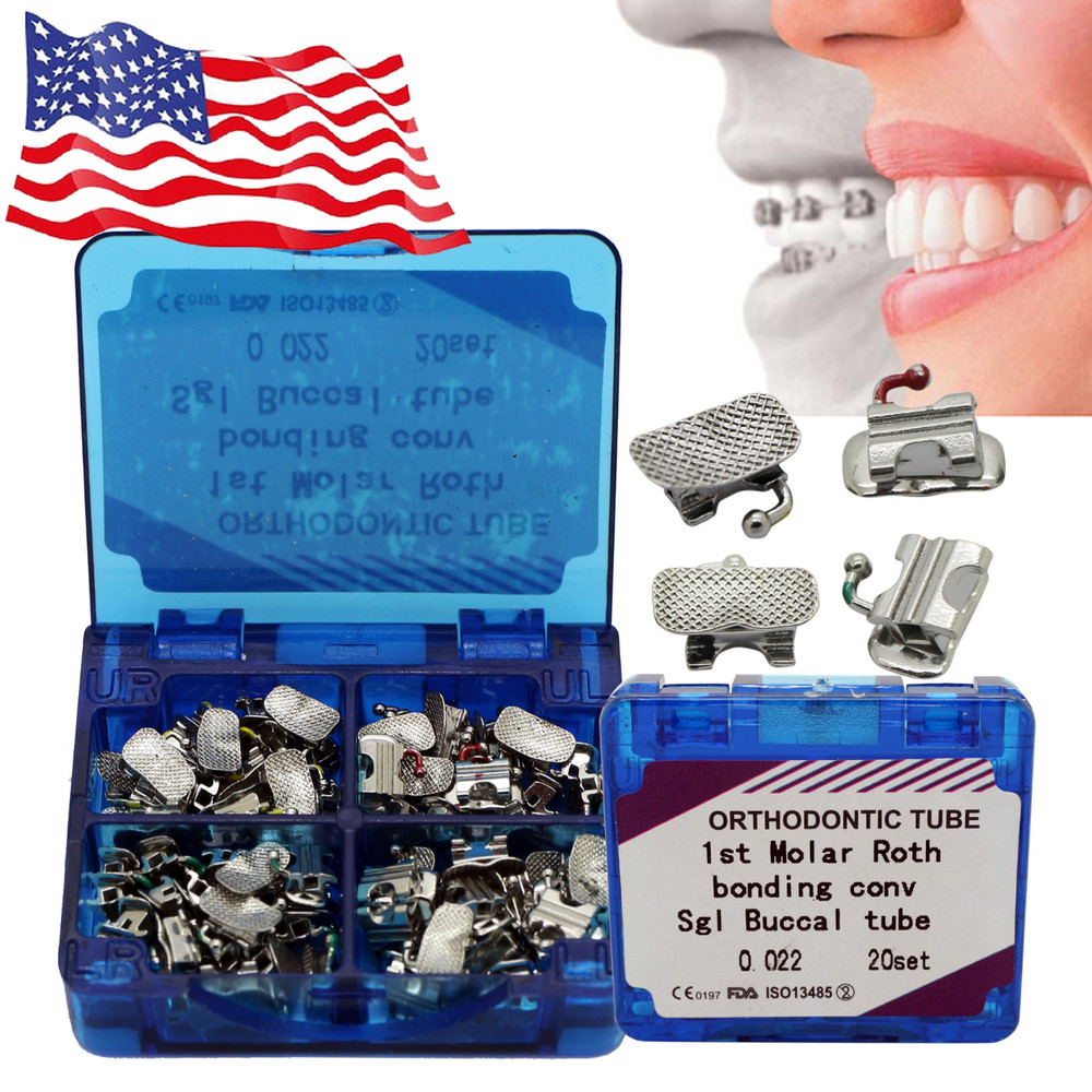 20Sets Dental Orthodontic Buccal Tubes Convertible 1st Molar Tube MBT Roth 022
