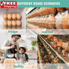 100 Packs Egg Cartons Cheap Bulk，Plastic for 12 Eggs, Clear Egg Cartons 3 * 4 Gr
