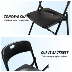 4PC Outdoor Heavy Duty Plastic Portable Folding Chair with Reinfoced Steel Frame