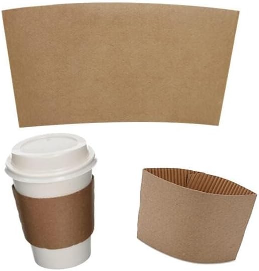 Disposable Coffee Cup Sleeves – Kraft Paper Insulated Hot Cup Holders for