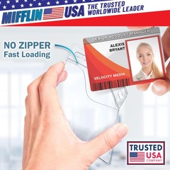 Mifflin-USA Card Protector (4×3 Inch, Clear, Bulk 100 Pack) Quick 4×3″, Clear