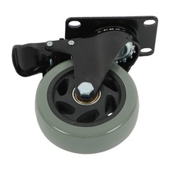 4 Pcs 4 Inch Grey Swivel Caster Wheels Heavy Duty With Safety Brake 2200Lbs