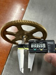 QTY 1 UNKNOWN MAKE HUB-LESS BRONZE SPUR GEAR-CLOCK 24 PITCH 108 TEETH 3/8″ BORE