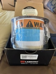 LabelTac LT35WARN Warning Labels Indoor/Outdoor Vinyl Label Tape 3×5 200/roll