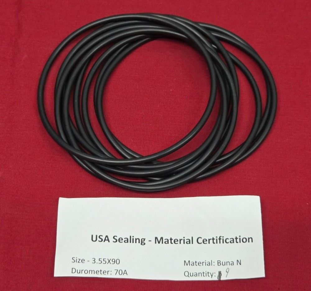 ZUSAH 3.55X90 Buna-N O-Rings 3.55mm Wide, 90mm ID, 9 Pack – NEW