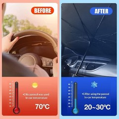 Foldable Reflective Windshield Sun Shade (55×31 inches) – UV & Heat Protector fo