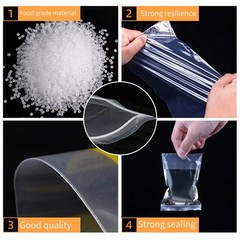 200/ Transparent Zip Bags Food Jewelry Vacuum Storage Bag Plastic Thicken Reclos