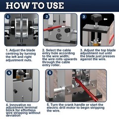 Manual Electric Wire Stripping Machine Cable Stripper Crank Scrap Copper Cutter