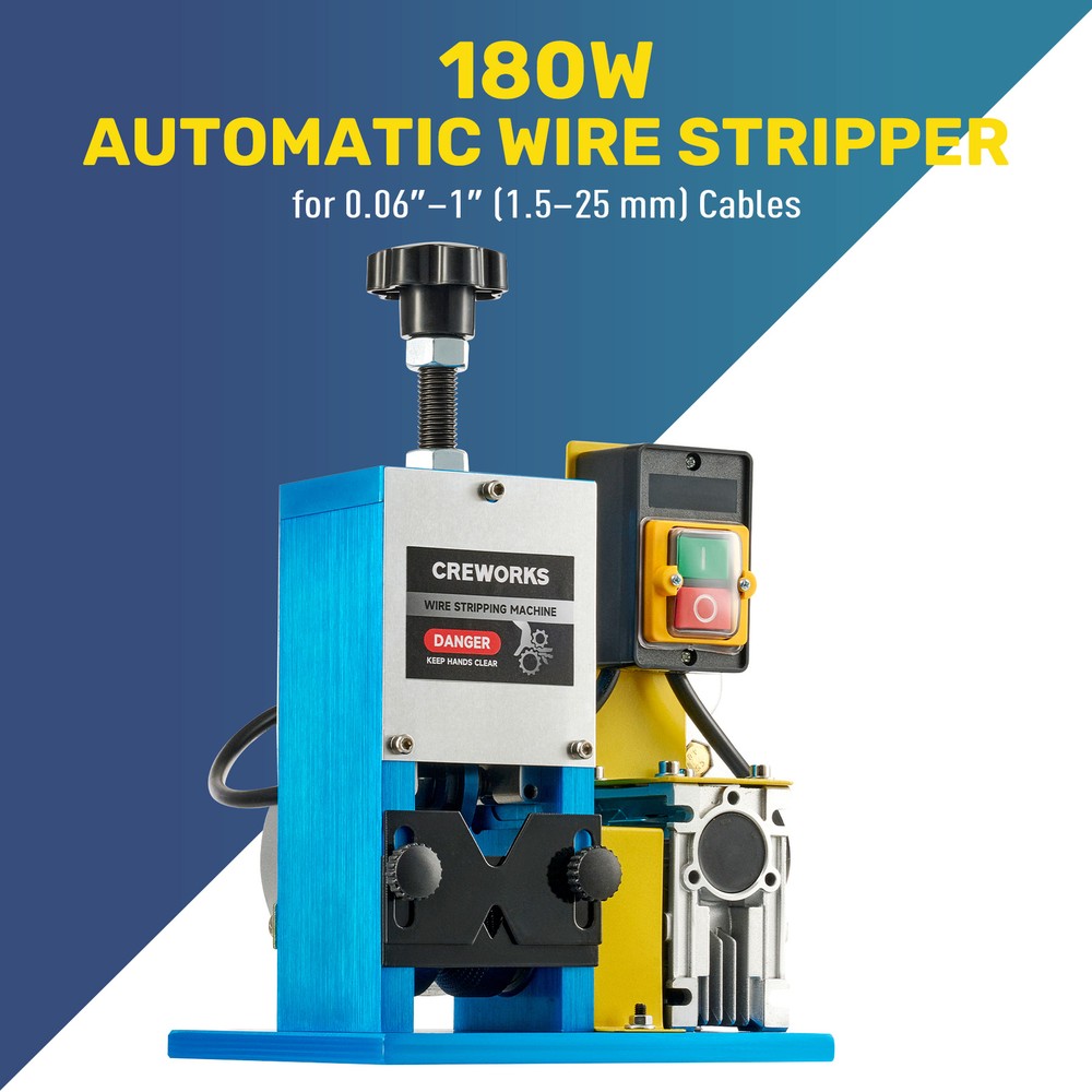 CREWORKS Automatic Electric Wire Stripping Machine 0.06-1 inch Wire Stripper