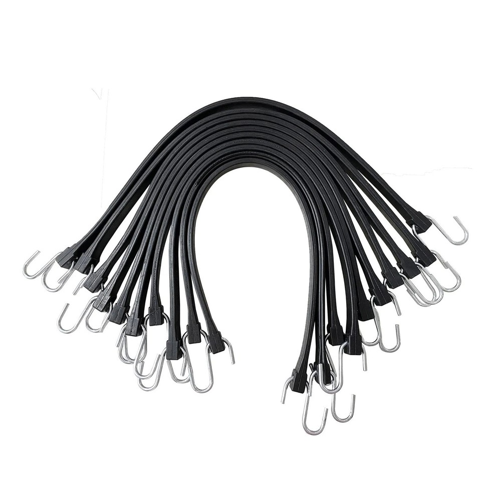Commercial Grade EPDM Rubber Tarp Straps – 10-Pack – Heavy Duty Bungee Tie-Downs