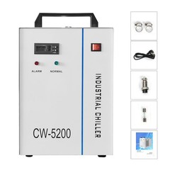 6L CW-5200 Industrial Water Chiller 110V for 50-150W CO2 Laser Engraver Cutter