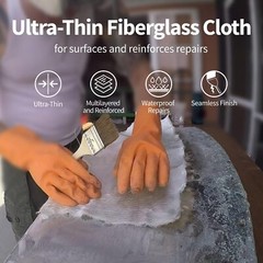 Fiberglass Fabric Cloth Mesh, 6oz X 50″ X 12Ft for Repairing Auto Pools Hot Tubs