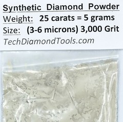 TechDiamondTools Diamond Powder 3,000 Grit 3-6 Microns, 25 cts = 5 Grams