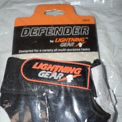 Lightning Gear Defender Goatskin Leather Work Gloves, Size L, Black/White 0817L