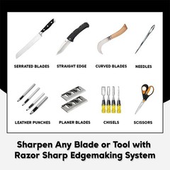 Razor Sharp Edgemaking System 8 Inch Deluxe Blade Sharpening Kit, For 6 White