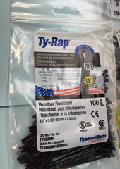 Bag of 100) Thomas & Betts Ty-Rap TY523MX 3.62 Inches 18lb BLACK UV