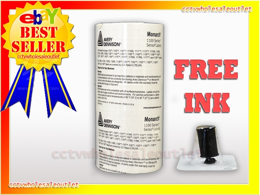Genuine Monarch 1130 White Labels 10 Rolls & 1 FREE INK