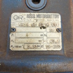 MGM BA80B4 Brake Motor 1400/1680 Rpm w/ Rossi MR31-63-PC1A Gear Reducer