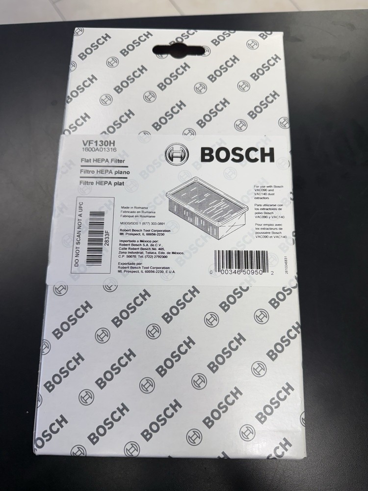 Bosch Genuine Filter VF130H concrete dust extractor oem filter NEW!