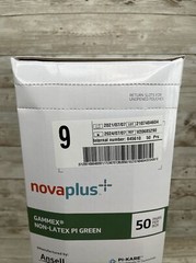 1 Box Gammex NovaPlus Non-Latex PI Green Surgical Glove Size: 9 *See Dates*