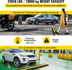 4 Pack of 1-Channel Rubber Cable Protector Ramps Heavy Duty 18000Lbs Load Capaci