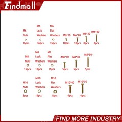 236PCS M6 M8 M10 Heavy Duty Bolts and Nuts Assortment Kit Grade 8.8 Alloy Steel