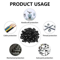 120Pcs Round Rubber End Caps 1/2 Inch 12mm ID Vinyl Flexible Screw Thread Pro…