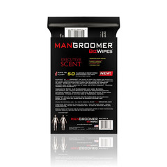 Biz Wipes Flushable Moist Personal Wipes Engineered for Men, Executive Scent, 50