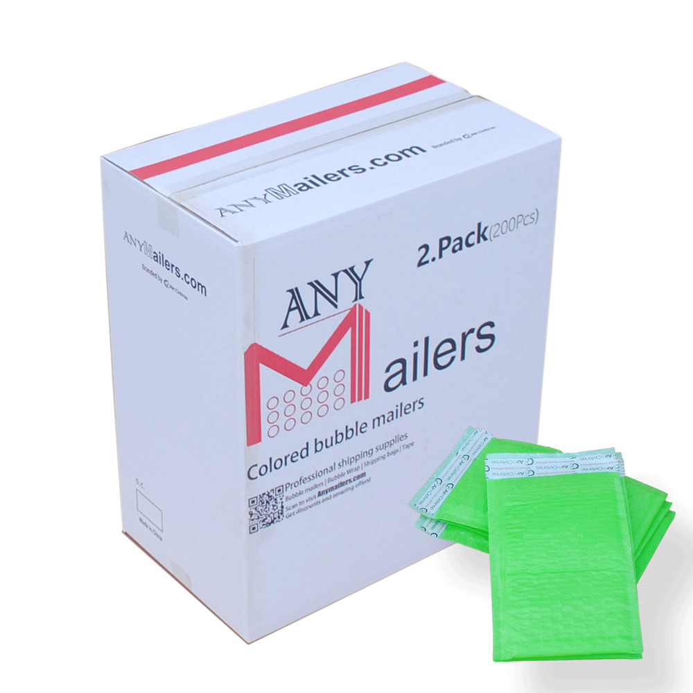 AirnDefense 400 #2 8.5X12″ Green Shipping Padded Envelope Poly Bubble Mailers