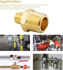 Brass Pipe Nipples 1/2 NPT to 1/4 NPT Hex Connectors Heavy Duty 4 Pieces