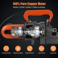 Electric Hydraulic Rebar Cutter, 1700W 110V, Cutting up to 1 in #8 4-25 mm Rebar