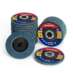 WORKPRO 20PCS 4-1/2″ Flap Disc Arbor Size 7/8″ T29 Zirconia Abrasive Wheel Discs