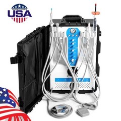 Portable Dental Delivery Unit Rolling Mobile Case Air Compressor Suction System