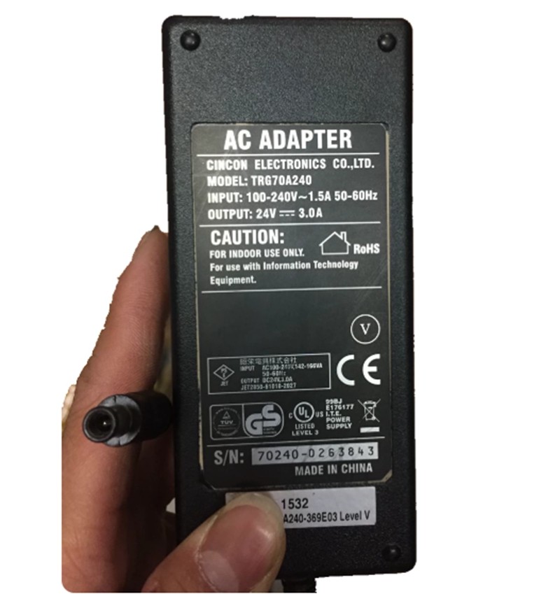 Replacement Power Adapter for TRG70A240 Tester: 24V 3A Power Cord