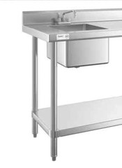 24″W x 76″L Stainless Steel Commercial Restaurant Work Table with Sink on Left