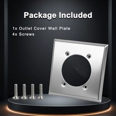 NEW Hole Dia. 2.48″ Outlet Cover Wall Plate 2 Gang for 14-50R Hubbell HBL9450A