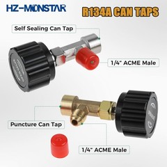 R134a Can Tap Automotive Self Sealing AC Refrigerant Freon Tank Adapter Black