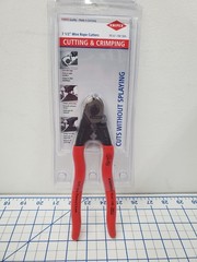 KNIPEX 95 61 190 SBA Wire Rope Cutters With Terminal Crimper 7-1/2″