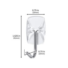 30 Small Hooks+40 Removable Strips, Clear Wire Utility Hooks with Adhesive