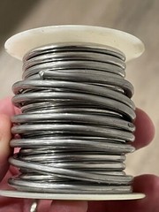 Old Roll Solder Spool – Thickness .125” Unknown Alloy Weighs 11.3 Ounces Oz