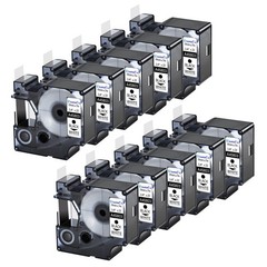 10PK For DYMO D1 45803 LabelManager 350D 450D Black on White Label Tape 19mm*7m
