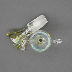 Lab Glass Slide Silver Fume Funnel Bowl 14 18mm Fitting Tobacco Hookah Bong